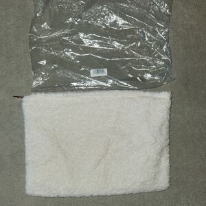 Cozy White Sherpa Zip Pouch